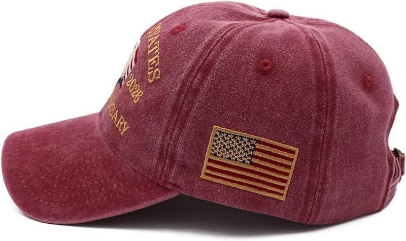 USA 250th Anniversary Hat, Adjustable 250th Anniversary Printed Patriotic Baseball Caps, Tribute Retro Washed Hat