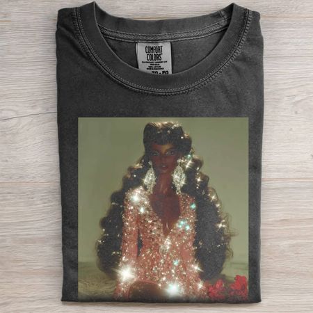 BLACK BARBIE GIRL GLAM TEE