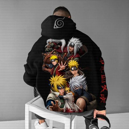 Plus Velvet Unisex Anime Graphic Streetwear Vintage Hoodie