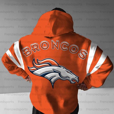 Unisex &amp;amp;amp;amp;quot;Denver Broncos&amp;amp;amp;amp;quot; Graphic Streetwear Vintage Plush Hoodie
