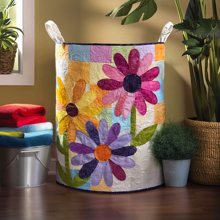 Cottage Meadow Quilted Laundry Basket NCU0PTT833