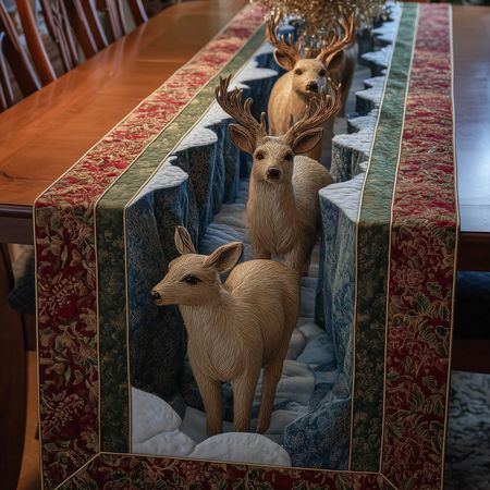 Seasonal Deer Quilted Table Runner GFTONT5768