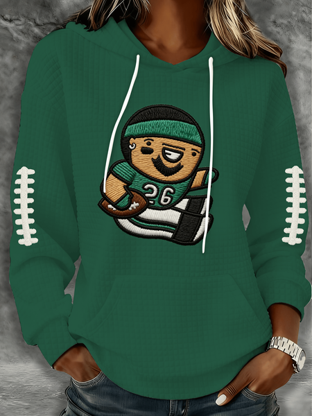 Football match day printed hooded sweatshirt