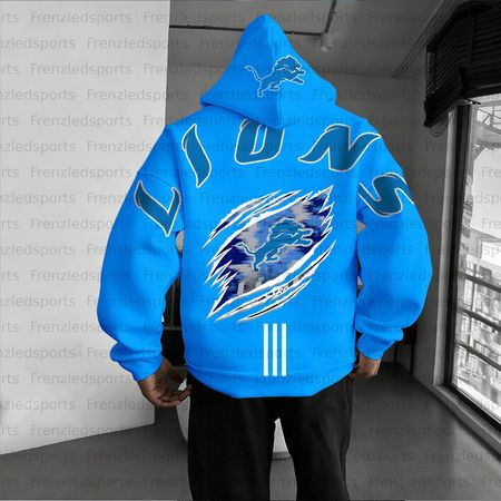 Unisex &amp;amp;amp;amp;quot;Detroit Lions &amp;amp;amp;amp;quot; Graphic Streetwear Vintage Plush Hoodie