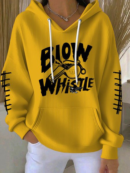 Women's printed casual hooded sweatshirt