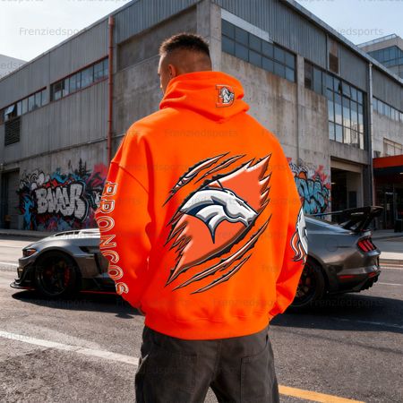 Unisex &amp;amp;amp;amp;quot;Denver Broncos&amp;amp;amp;amp;quot; Graphic Streetwear Vintage Plush Hoodie
