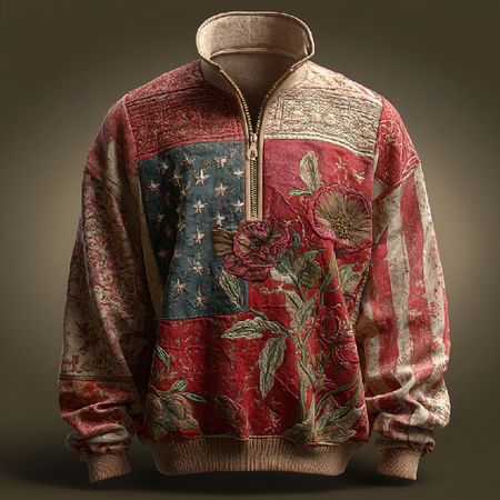 US 250th Anniversary Art Print Zip-Up Sweatshirt