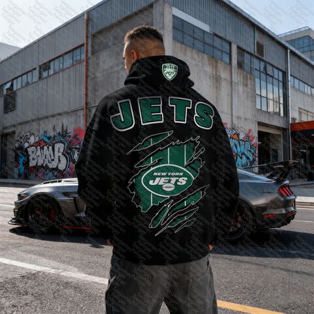 Unisex &amp;amp;amp;amp;quot;New York Jets&amp;amp;amp;amp;quot; Graphic Streetwear Vintage Plush Hoodie