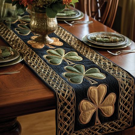 Irish Shamrock Quilted Table Runner GFTOTP16110
