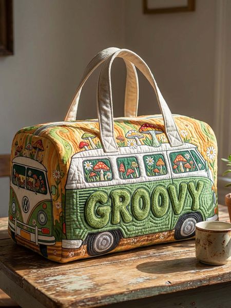 Hippie GROOVY Quilted Duffle Bag