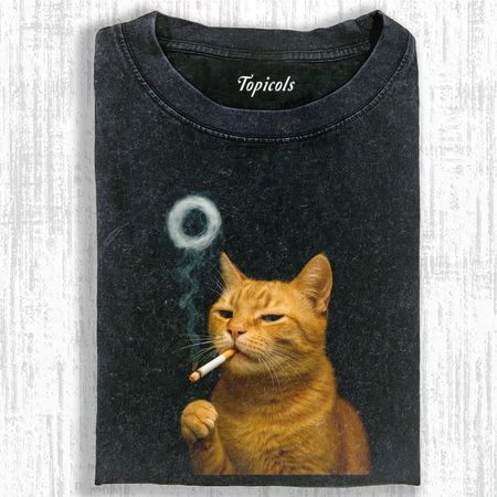 SMOKING CAT MEME T-SHIRT