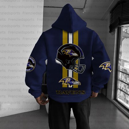 Unisex &amp;amp;amp;amp;quot;Baltimore Ravens&amp;amp;amp;amp;quot; Graphic Streetwear Vintage Plush Hoodie