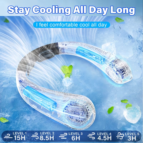 Hands-Free Neck Fan with Dual Silent Motors