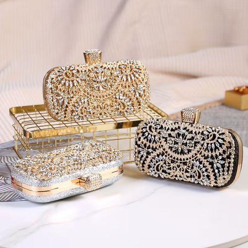 Rhinestone-encrusted Dinner Clutch Evening Bag