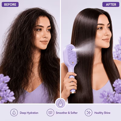 Portable Electric Scalp Massager Comb with Nano Mist Spray