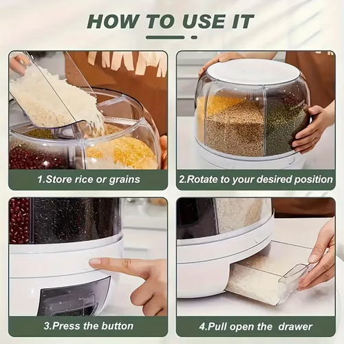 22-pound Rice Dispenser with Swivel Function