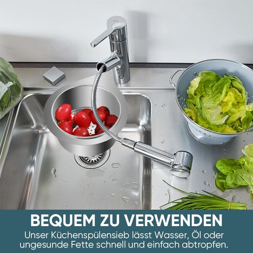 1pc Hanging Stainless Steel Sink Strainer Basket