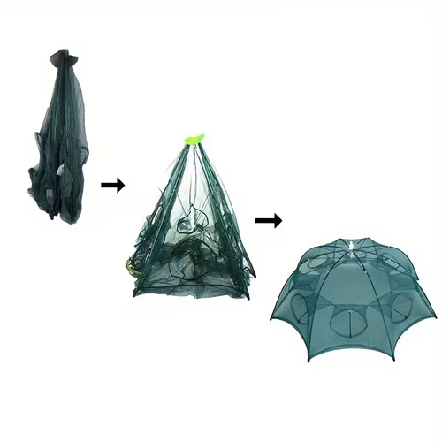 1pc, 6-Hole Foldable Polygonal Fishing Cage