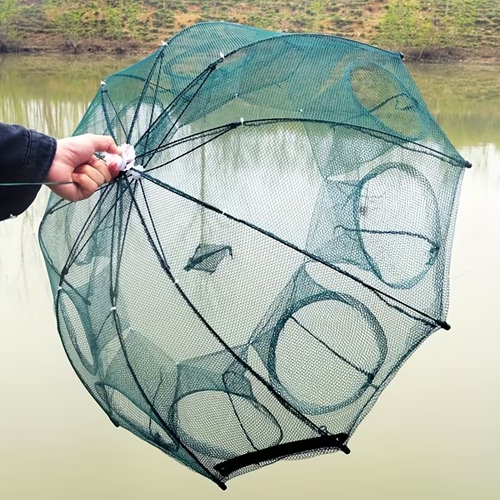 1pc, 6-Hole Foldable Polygonal Fishing Cage