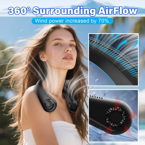 Hands-Free Neck Fan with Dual Silent Motors