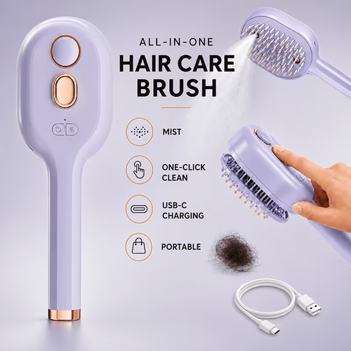 Portable Electric Scalp Massager Comb with Nano Mist Spray