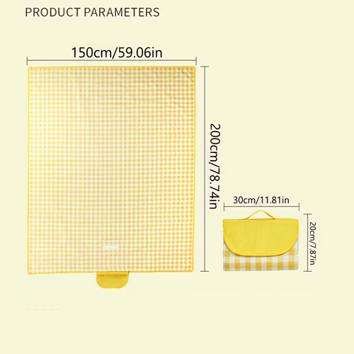 Yellow Plaid Picnic Blanket