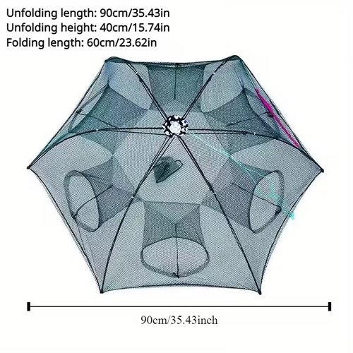 1pc, 6-Hole Foldable Polygonal Fishing Cage
