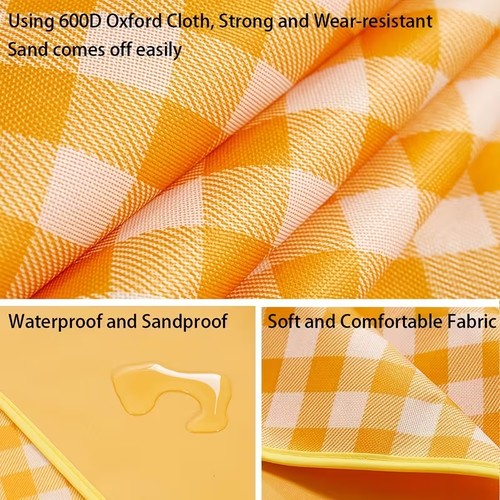 Yellow Plaid Picnic Blanket