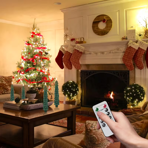 3pcs LED Christmas Tree Candles - Green Flameless