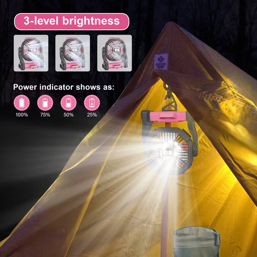 Charging+lighting+fan Three In One Electric Fan Camping Fan Battery Powered Fan
