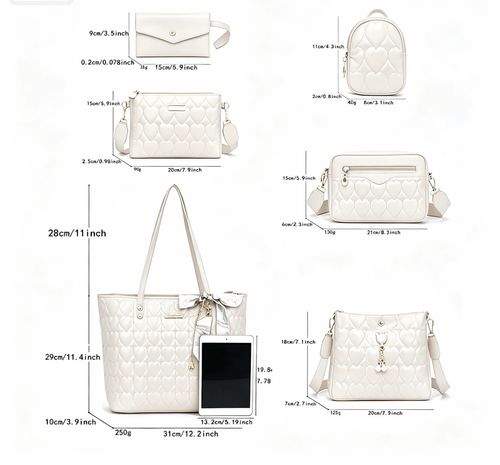 2025 New Atmospheric Tote Bag, 7pcs Set Versatile Fashion Easy Shoulder Crossbody Bag