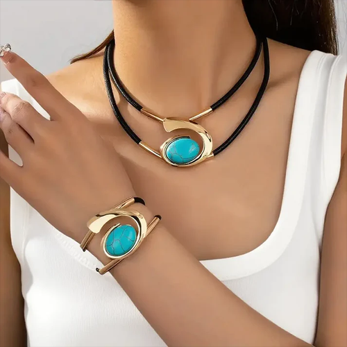 Vintage Boho Necklace & Bracelet Set