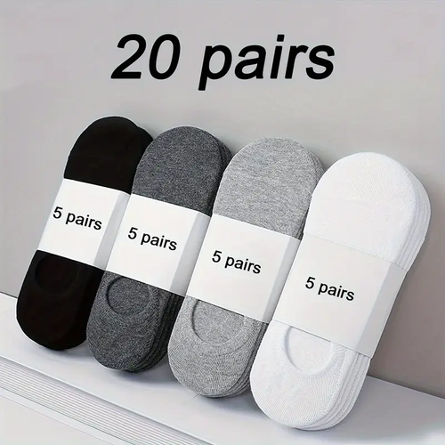 20 Pairs Classic White Ankle Socks