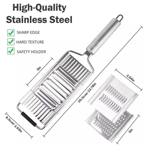 JASISS Stainless Steel 4 in 1 Multi Purpose Kitchen Vegetable Slicer Veggie Chopper Grater Set  4 Adjustable Blades, Kitchen Utensils & Gadgets, Christmas New Year Gift