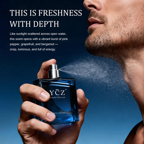 YCZ Midnight Marine Men's Cologne EDP, 50 mL Aromatic Marine   Citrusy Fragrance Scent Blend with Jasmine, Magnetic, Sensual, Long Lasting for Dates & Everyday Wear
