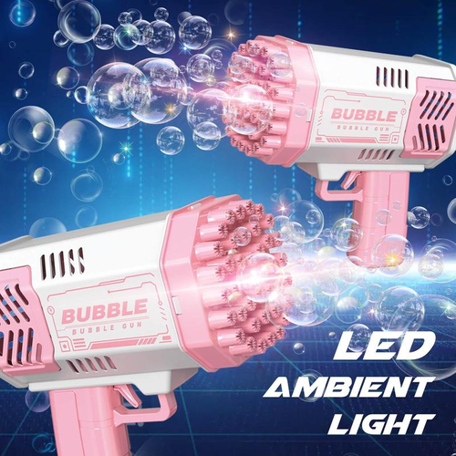 Party Bubble Machine, 2-Pack Bubble Gun Blaster Toys for Kids, Summer Outdoor Toy for Birthday Parties