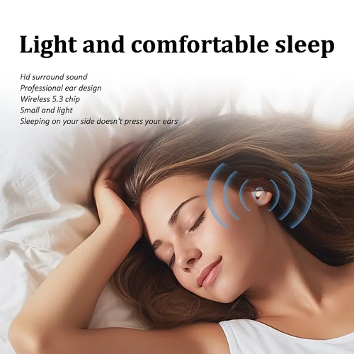 MSHUKCOE SK19 2024 New Ultra Small Invisible Wireless In-Ear Earbuds, 0.08 oz Lightweight Silicone, Noise Cancelling, 25 Hour Battery Life, for Side Sleepers, Cellphones Compatible, Gift Option, Privacy Focused