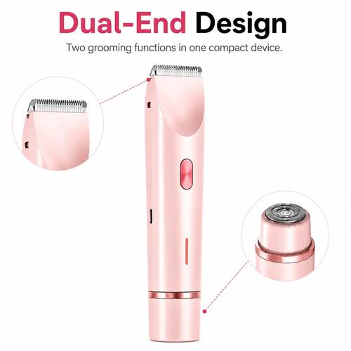 Women's Rechargeable 2-in-1 Dual-Head Electric Trimmer - Rechargeable Shaver Machine, Body Shaver, Bikini Trimmer, Facial & Underarm Hair Remover, Self Care Gadget for Abs, Mother's Day Gift