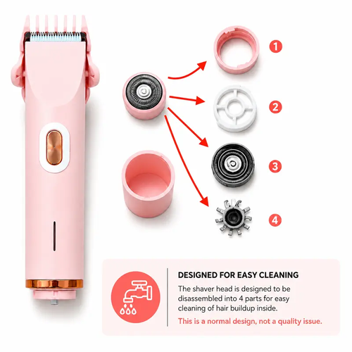 Women's Rechargeable 2-in-1 Dual-Head Electric Trimmer - Rechargeable Shaver Machine, Body Shaver, Bikini Trimmer, Facial & Underarm Hair Remover, Self Care Gadget for Abs, Mother's Day Gift