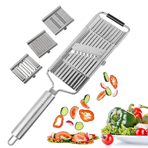 JASISS Stainless Steel 4 in 1 Multi Purpose Kitchen Vegetable Slicer Veggie Chopper Grater Set  4 Adjustable Blades, Kitchen Utensils & Gadgets, Christmas New Year Gift