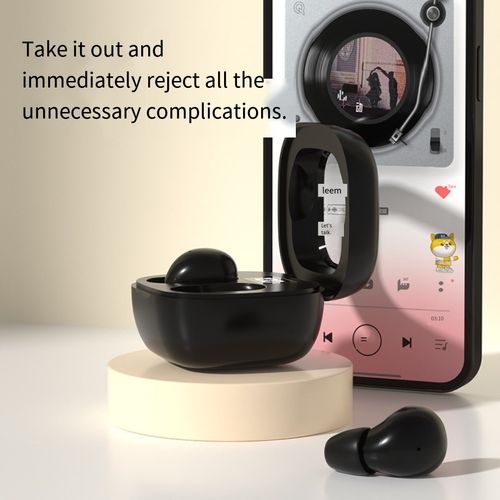 MSHUKCOE SK19 2024 New Ultra Small Invisible Wireless In-Ear Earbuds, 0.08 oz Lightweight Silicone, Noise Cancelling, 25 Hour Battery Life, for Side Sleepers, Cellphones Compatible, Gift Option, Privacy Focused