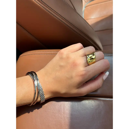 Waterproof Chunky Chain Bracelet for Women -  Gold Plated Trendy Adjustable Chain Bracelet - Lightweight Stainless Steel Jewelry