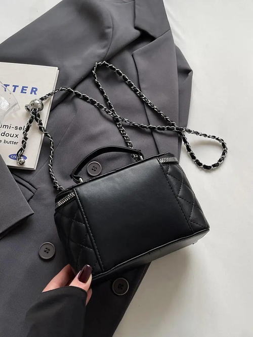 Women's Quilted Chain Crossbody Shoulder Handbag, Casual Fashion Versatile Fashionable Bag for Daily Commuting and Work, Daily Commuter Bag, Fashion Crossbody Bags