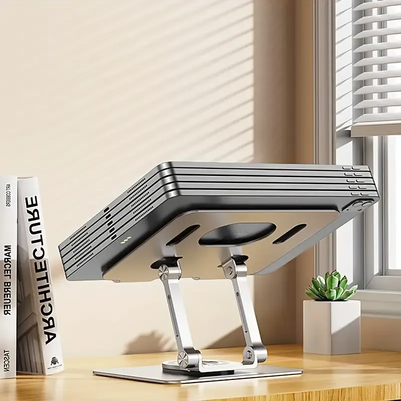🌟Instant Pro Workstation! 360° Rotating Tablet, Phone Holder - Aviation Aluminum Foldable Design