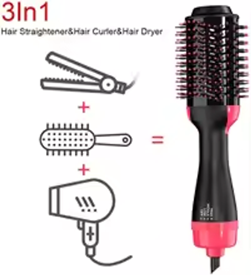 3-in-1 Styler  Ionic Hot Air Brush | Blow Dry + Volumize + Straighten | Anti-Frizz Hair Tool