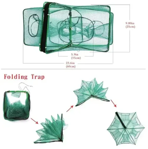 🐟 Reinforced fishing net, automatic folding