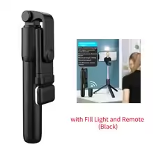 Portable Bluetooth selfie stick tripod bracket with remote shutter fill light retractable wireless remote control retractable mobile phone holder