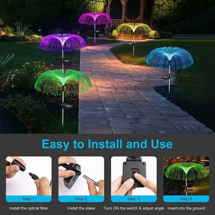 Seven Color Changing Solar Jellyfish Garden Light Outdoor Decoration Christmas Halloween Party Festival Garden Path Street Light