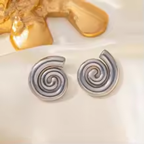 Luxury 18k Gold Plated Women Fashion Jewelry Necklaces Stainless Steel Spiral Stud Earrings Pendant Necklace