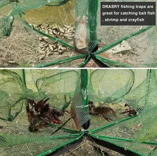 🐟 Reinforced fishing net, automatic folding